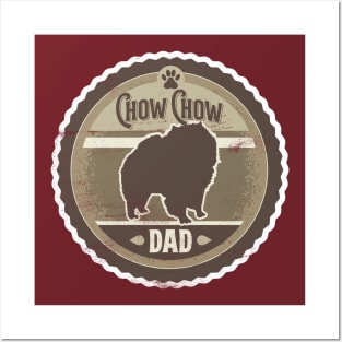 Chow Chow Dad - Distressed Chow Chow Silhouette Design Posters and Art